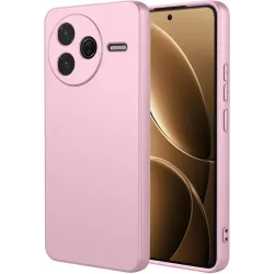 Coque arrière en silicone Phonesta Soft Silk pour Xiaomi Poco F7 Pro - Rose