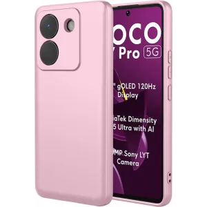 Coque arrière en silicone Phonesta Soft Silk pour Xiaomi Poco M7 Pro - Rose