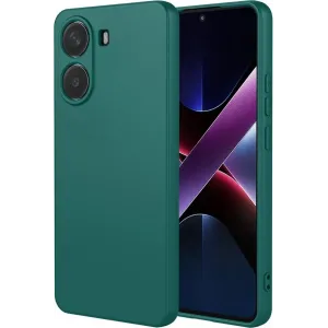 Coque arrière en silicone Phonesta Soft Silk pour Xiaomi Poco X7 Pro - Vert foncé