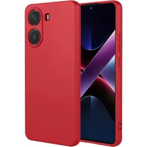 Coque arrière en silicone Phonesta Soft Silk pour Xiaomi Poco X7 Pro - Rouge