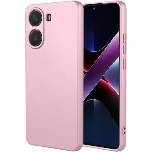 Coque arrière en silicone Phonesta Soft Silk pour Xiaomi Poco X7 Pro - Rose