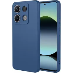 Coque arrière en silicone Phonesta Soft Silk pour Xiaomi Redmi Note 14S/13 Pro / Xiaomi Poco M6 Pro - Bleu foncé