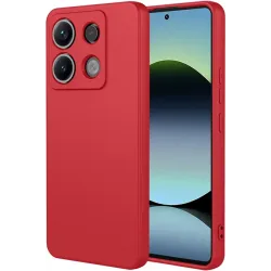 Coque arrière en silicone Phonesta Soft Silk pour Xiaomi Redmi Note 14S/13 Pro / Xiaomi Poco M6 Pro - Rouge