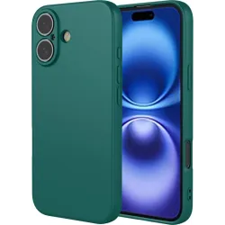 Coque arrière en silicone Phonesta Soft Silk pour Apple iPhone 17 - Vert foncé