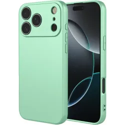 Coque arrière en silicone Phonesta Soft Silk pour Apple iPhone 17 Pro - Vert matcha