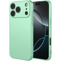 Coque arrière en silicone Phonesta Soft Silk pour Apple iPhone 17 Pro Max - Vert matcha