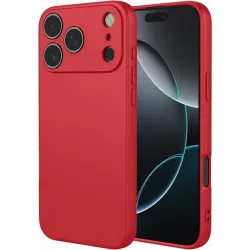 Coque arrière en silicone Phonesta Soft Silk pour Apple iPhone 17 Pro Max - Rouge