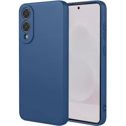Coque arrière en silicone Phonesta Soft Silk pour Samsung Galaxy S25 Edge - Bleu foncé