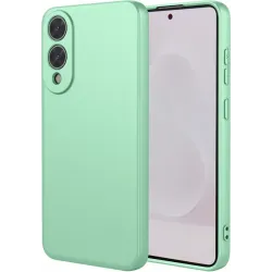 Coque arrière en silicone Phonesta Soft Silk pour Samsung Galaxy S25 Edge - Vert matcha