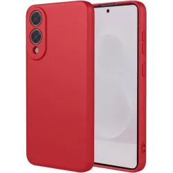 Coque arrière en silicone Phonesta Soft Silk pour Samsung Galaxy S25 Edge - Rouge