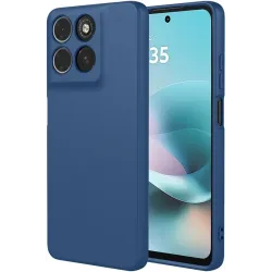 Coque arrière en silicone Phonesta Soft Silk pour Motorola Moto G57 Power - Bleu foncé