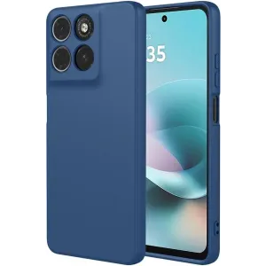 Coque arrière en silicone Phonesta Soft Silk pour Motorola Moto G57 Power - Bleu foncé