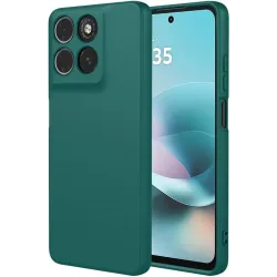 Coque arrière en silicone Phonesta Soft Silk pour Motorola Moto G57 Power - Vert foncé