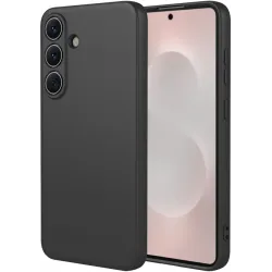 Coque arrière en silicone Phonesta Soft Silk pour Samsung Galaxy S26 - Noir