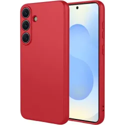 Coque arrière en silicone Phonesta Soft Silk pour Samsung Galaxy S26 Plus - Rouge