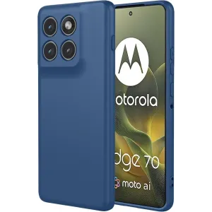 Coque arrière en silicone Phonesta Soft Silk pour Motorola Edge 70 - Bleu foncé