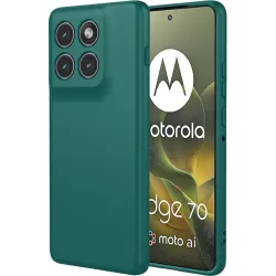 Coque arrière en silicone Phonesta Soft Silk pour Motorola Edge 70 - Vert foncé