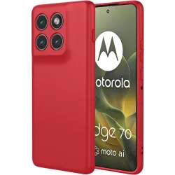 Coque arrière en silicone Phonesta Soft Silk pour Motorola Edge 70 - Rouge
