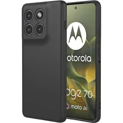 Coque arrière en silicone Phonesta Soft Silk pour Motorola Edge 70 - Noir