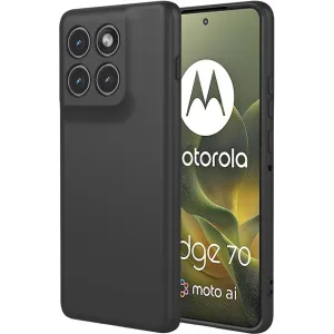 Coque arrière en silicone Phonesta Soft Silk pour Motorola Edge 70 - Noir