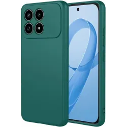 Coque arrière en silicone Phonesta Soft Silk pour Xiaomi Poco F8 Pro - Vert foncé