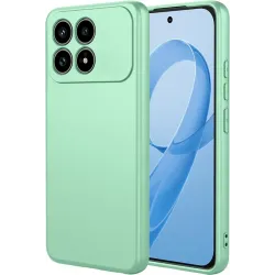 Coque arrière en silicone Phonesta Soft Silk pour Xiaomi Poco F8 Pro - Vert matcha
