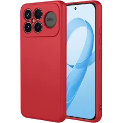 Coque arrière en silicone Phonesta Soft Silk pour Xiaomi Poco F8 Ultra - Rouge