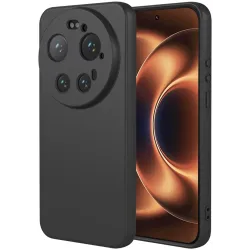 Coque arrière en silicone Phonesta Soft Silk pour Xiaomi 17 Ultra - Noir