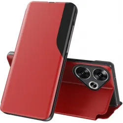 Coque à rabat Phonesta Smart Side View pour Xiaomi Poco F6 - Rouge