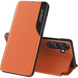 Coque à rabat Phonesta Smart Side View pour Samsung Galaxy A55 - Orange