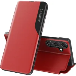 Coque à rabat Phonesta Smart Side View pour Samsung Galaxy A55 - Rouge