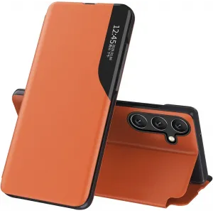 Coque à rabat Phonesta Smart Side View pour Samsung Galaxy S25/S24 - Orange
