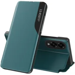 Coque à rabat Phonesta Smart Side View pour Samsung Galaxy S25 Edge - Vert