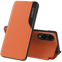 Coque à rabat Phonesta Smart Side View pour Samsung Galaxy S25 Edge - Orange