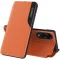 Coque à rabat Phonesta Smart Side View pour Samsung Galaxy S25 Edge - Orange