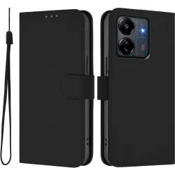 Coque portefeuille Phonesta Soft Skin pour Xiaomi Redmi 13C 4G - Noir