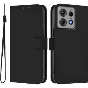 Coque portefeuille Phonesta Soft Skin pour Motorola Edge 50 Pro - Noir