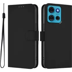 Coque portefeuille Phonesta Soft Skin pour Motorola Moto G75 - Noir