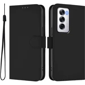 Coque portefeuille Phonesta Soft Skin pour Oppo Reno12 - Noir