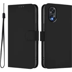 Coque portefeuille Phonesta Soft Skin pour Oppo A18/A38 - Noir