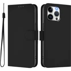 Coque portefeuille Phonesta Soft Skin pour Apple iPhone 15 Pro Max - Noir