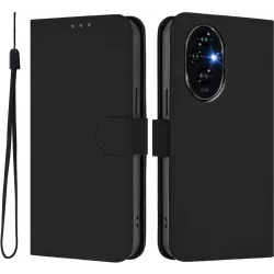 Coque portefeuille Phonesta Soft Skin pour HONOR 200 - Noir