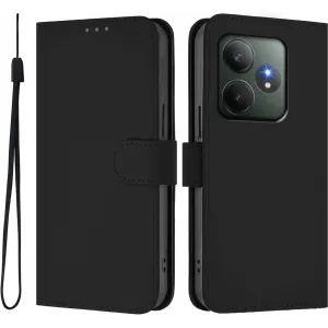 Coque portefeuille Phonesta Soft Skin pour Realme GT 6 - Noir