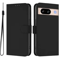 Coque portefeuille Phonesta Soft Skin pour Google Pixel 8 - Noir