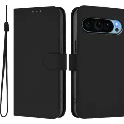 Coque portefeuille Phonesta Soft Skin pour Google Pixel 9 / 9 Pro - Noir