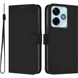 Coque portefeuille Phonesta Soft Skin pour Xiaomi Poco M6 4G - Noir