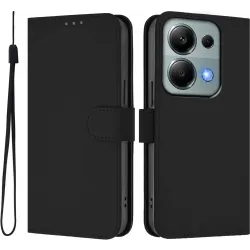 Coque portefeuille Phonesta Soft Skin pour Xiaomi Poco M6 Pro - Noir