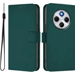 Coque portefeuille Phonesta Soft Skin pour Xiaomi Redmi 14C / Xiaomi Poco C75 - Vert foncé