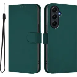 Coque portefeuille Phonesta Soft Skin pour Samsung Galaxy A55 - Vert foncé