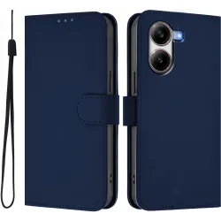 Coque portefeuille Phonesta Soft Skin pour Xiaomi Poco X7 Pro - Bleu foncé